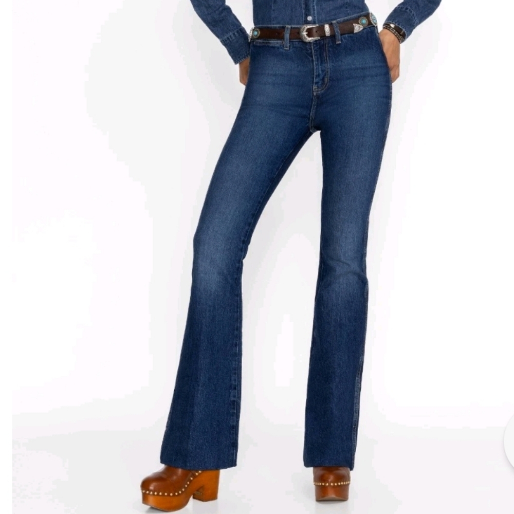 Johnny Was Rue De La Flare Blue Jeans